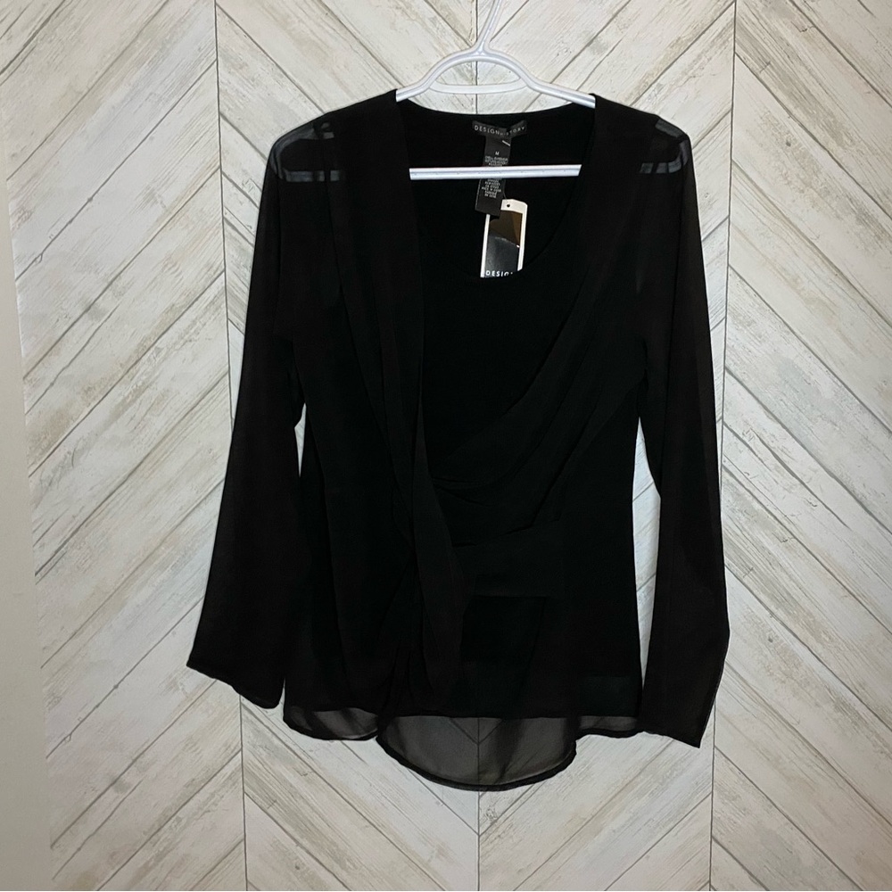 Design History Sheer Black Blouse